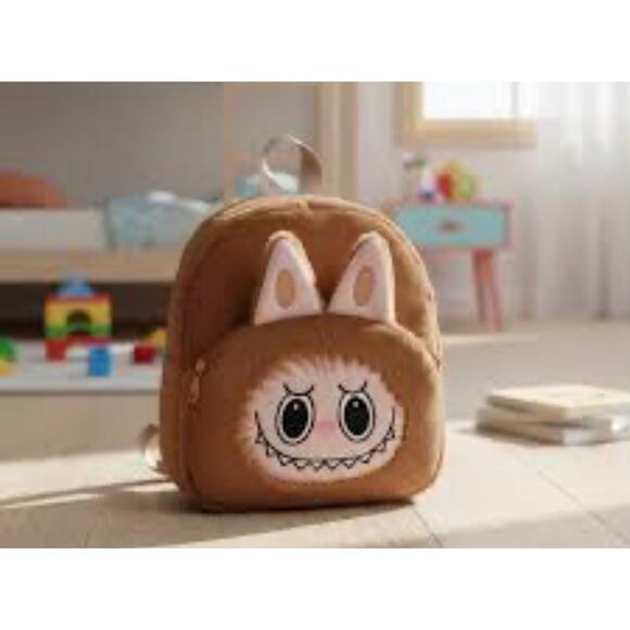 🧚🏻♀️ Monster Plush Backpack Cute Kawaii Brown Character Bag Mini Backpack NWOT - Picture 2 of 2